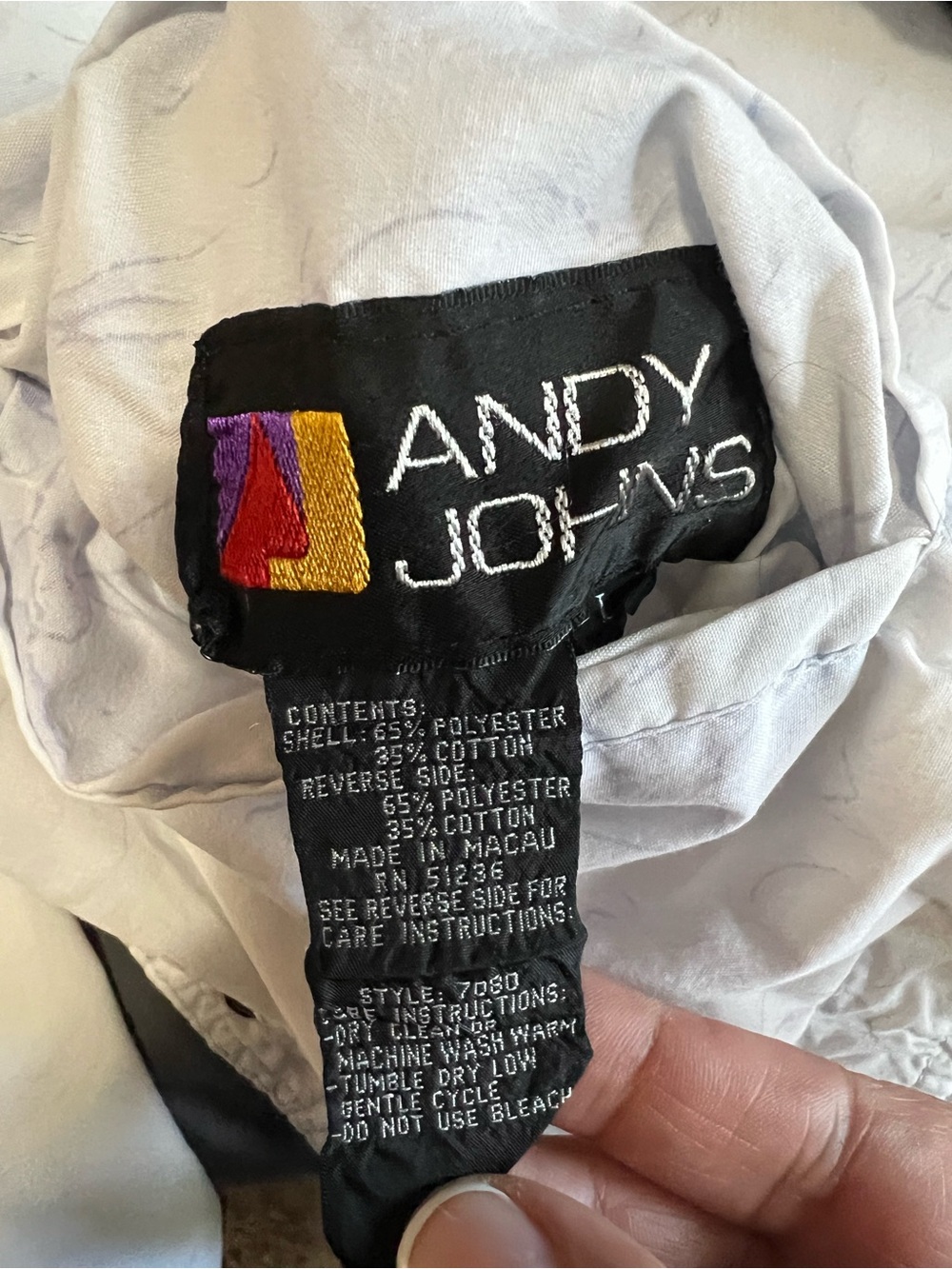 Andy Johns Vintage 80s White Reversible Windbreaker Bomber Jacket - Picture 8 of 10
